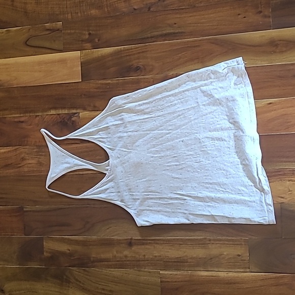 🎀2/$15 White racerback heathered with multicolor thread - Picture 1 of 4